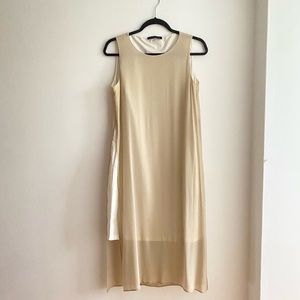 FABIANA FILIPPI Silk Crepe Cotton Overlay Shift XS S M